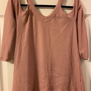 Long sleeve cold shoulder top